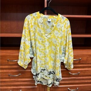 Like New Yellow & Black Cabi Blouse